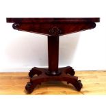 A William IV, rosewood card table
