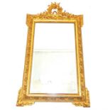 An antique French gilt wall mirror
