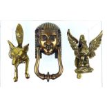 A collection of Cast Brass Door Knockers.
