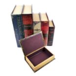 Six decorative, book boxes in varying sizes and titles