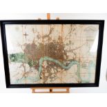 A large printed map of London