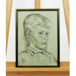 Jan Sluitters, (Dutch), A framed, charcoal study of a young boy