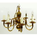 A brass chandelier