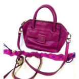 A Tory Burch, designer, mauve leather handbag