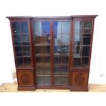 A 19th century mahogany inverted breakfront bookcase