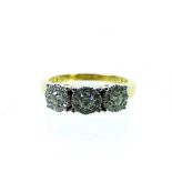 A 9 ct yellow gold, diamond ring