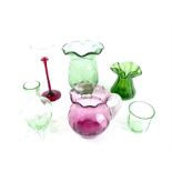 A collection of hand-blown glassware