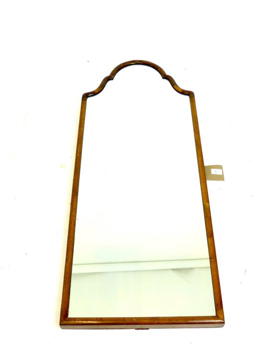 An early 20th century walnut wall mirror