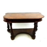 A 19th century, mahogany, bow-front, side table