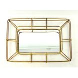 Retro gold tone, metal framed mirror