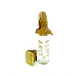 A Georgian glass perfume bottle and mini photo album