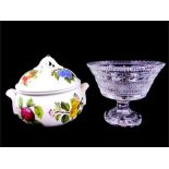 A crystal bowl and a Portmerion tureen