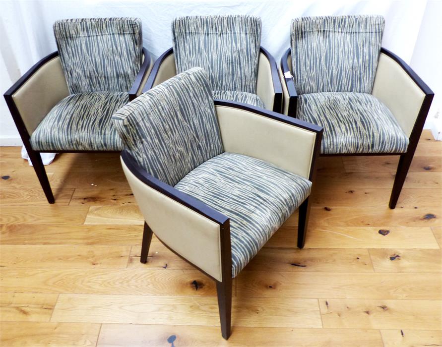 A set of four contemporary chairs