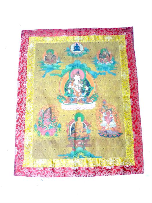 A large Tibetan textile thangka