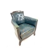 A blue leather chair