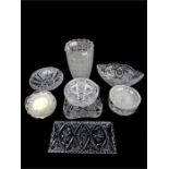 A collection of Bohemian crystal items
