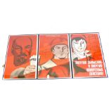 Three 1980's Soviet Russian propaganda posters