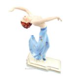 A Royal Dux porcelain figure of a dancing lady