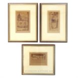 A set of three early 20th century etchings of District 6, Cape Town