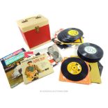 A collection of 45rpm vinyl records
