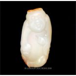 A Chinese carved agate laughing Buddha