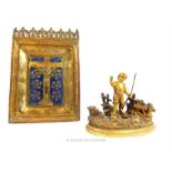 A late 19th century ormolu figure and an icon