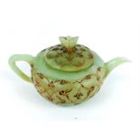 An Indian Green Quartz Teapot.