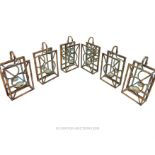 Six rectangular mirrored garden wall mounted lanterns