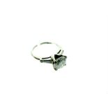 A platinum set single stone diamond ring of 1.85cts