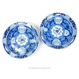 A Pair of 19th Century Japanese Blue and White Plates.