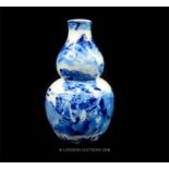 A Fine Chinese 18th Century Blue and White Double Gourd Vase.