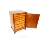 A Good Victorian Mahogany Specimen Cabinet complete with collection of shells.