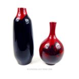 Two, Royal Doulton, flambe vases