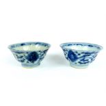 Two Antique Chinese Blue and White Bowls.