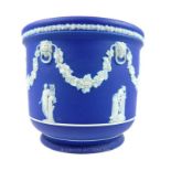 A Wedgwood, dark blue, jasper ware planter (circa 1890)