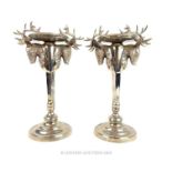 A pair of silver plated centrepieces
