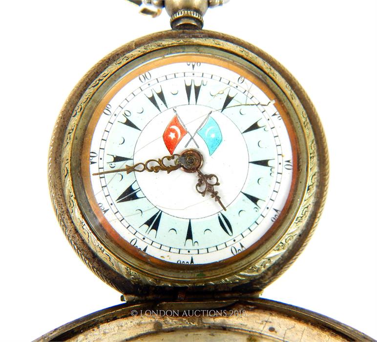 A Sterling Silver Hunting Cased Pocket Watch for the Turkish Market. - Image 5 of 6