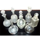 A collection of decanters and similar