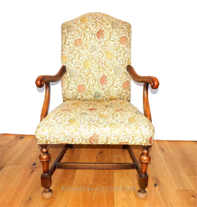 An early 20th century walnut open armchair - Image 2 of 2