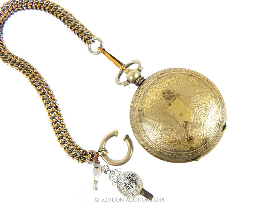 A Sterling Silver Hunting Cased Pocket Watch for the Turkish Market. - Image 6 of 6