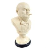 A reconstituted marble bust of Winston Churchill