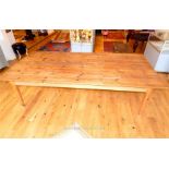 A large pine plank top refrectory table