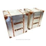 A pair of Andrew Martin style aviator aluminium bedside chests