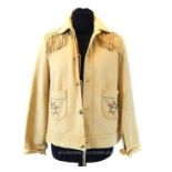 A Polo Ralph Lauren ivory coloured leather jacket
