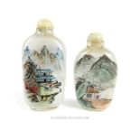 Two Chinese reverse painted snuff bottles