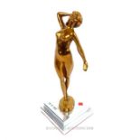 A 1960's Swiss Art Deco style bronze of a female nude