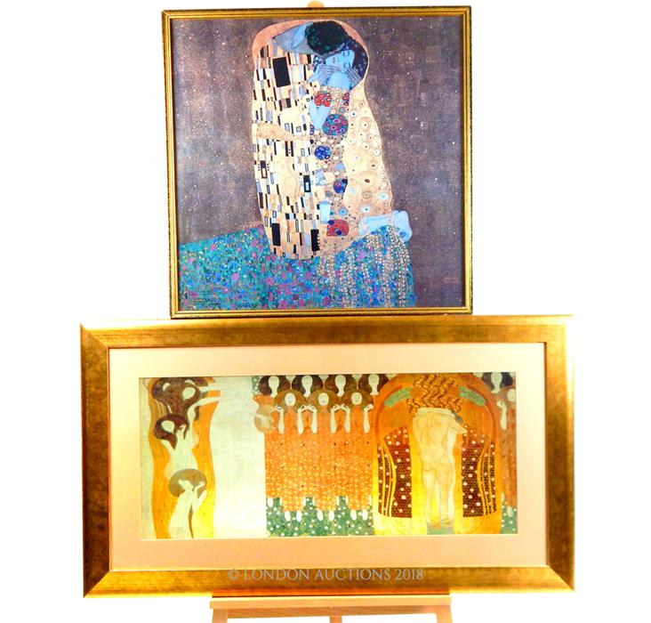 After Gustav Klimt, two prints