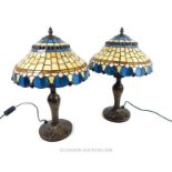 A pair of Tiffany style table lamps