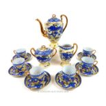 A Japanese porcelain coffee set