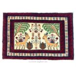 A Persian Shiraz part silk rug